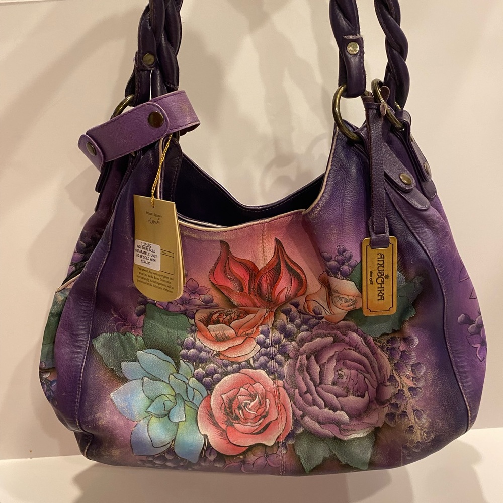 Anushcka purple floral bag